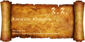 Kardics Klaudia névjegykártya
